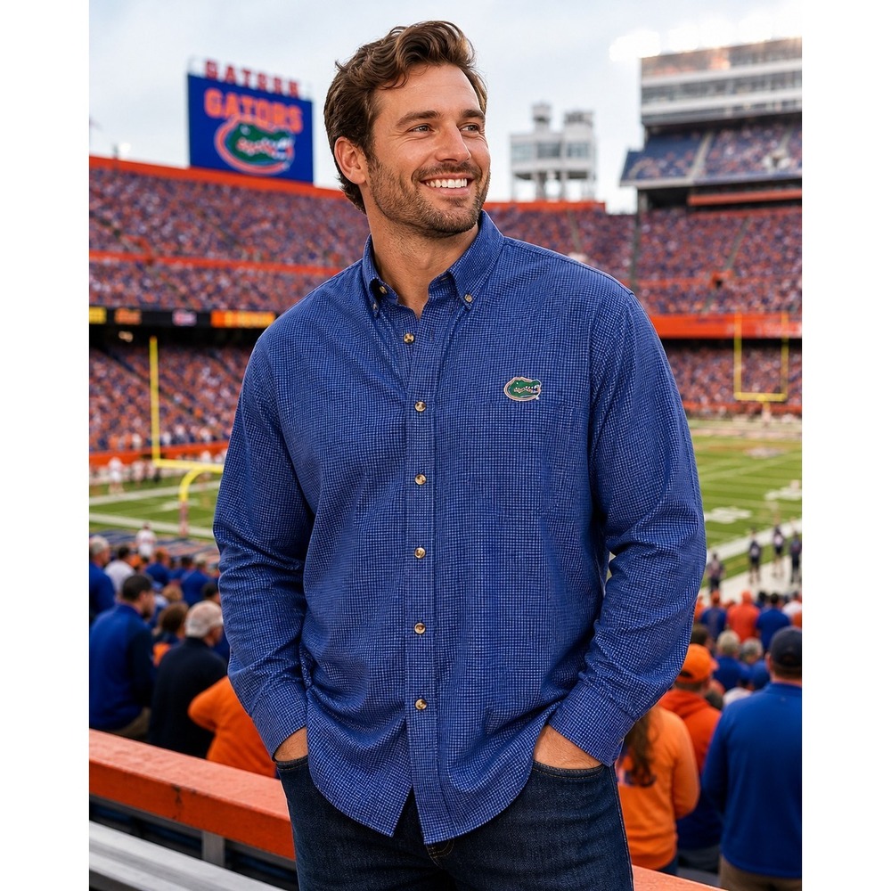 Antigua Florida Gators Button Down Mens Size Large College University Athletic